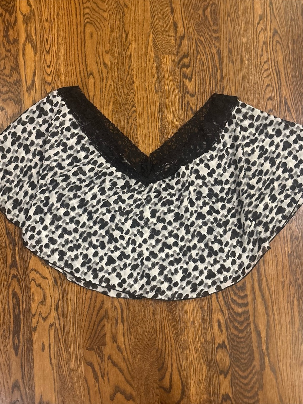 Vintage Y2K Sheer Lace Animal Print Crop Top